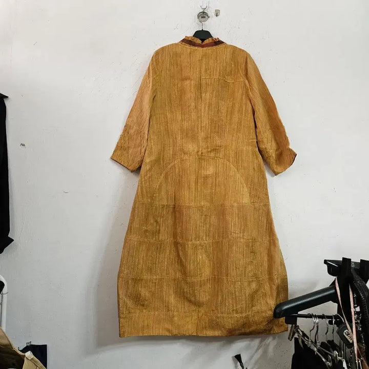 [BUNJANG] Unbranded Brown Tone Long Dress 55 / 염색마 브라운 톤 롱 원피스55