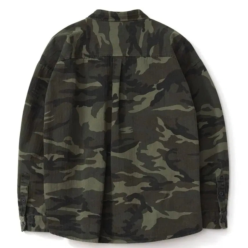 [BUNJANG] Takeasy Giant Fit Camo Shacket Jacket (Camo Khaki, L) / 테이크이지 자이언트핏 카모 셔켓 자켓 카모 카키 L