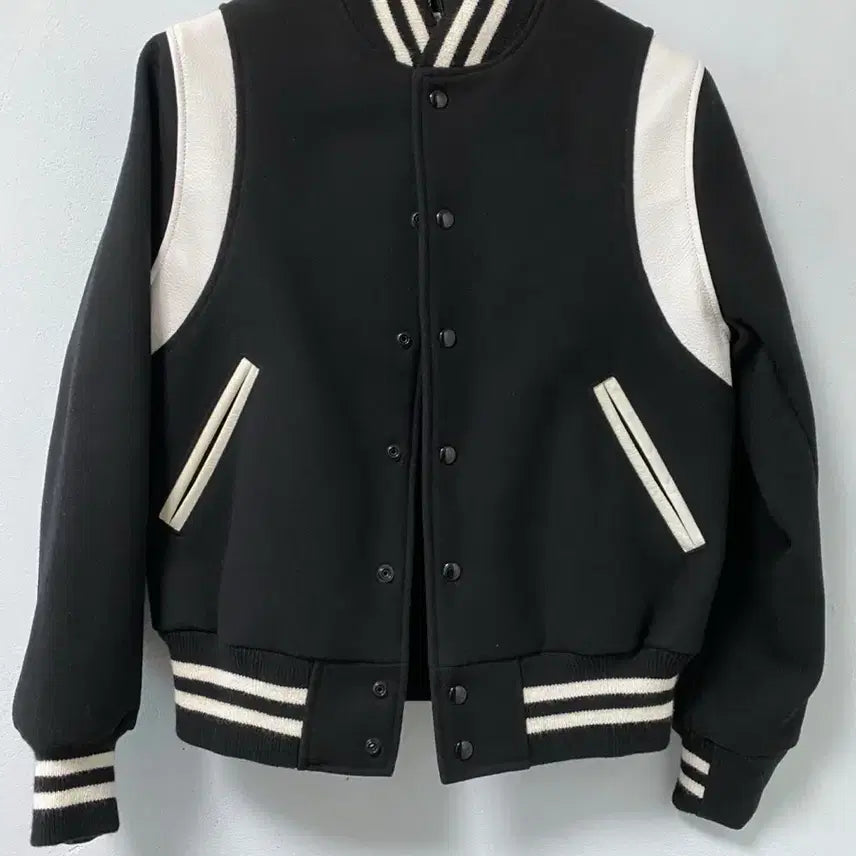 [BUNJANG] Golden Bear Varsity Teddy Jacket Black/White / 새제품, 골든베어 바시티 테디자켓 검흰 95-100