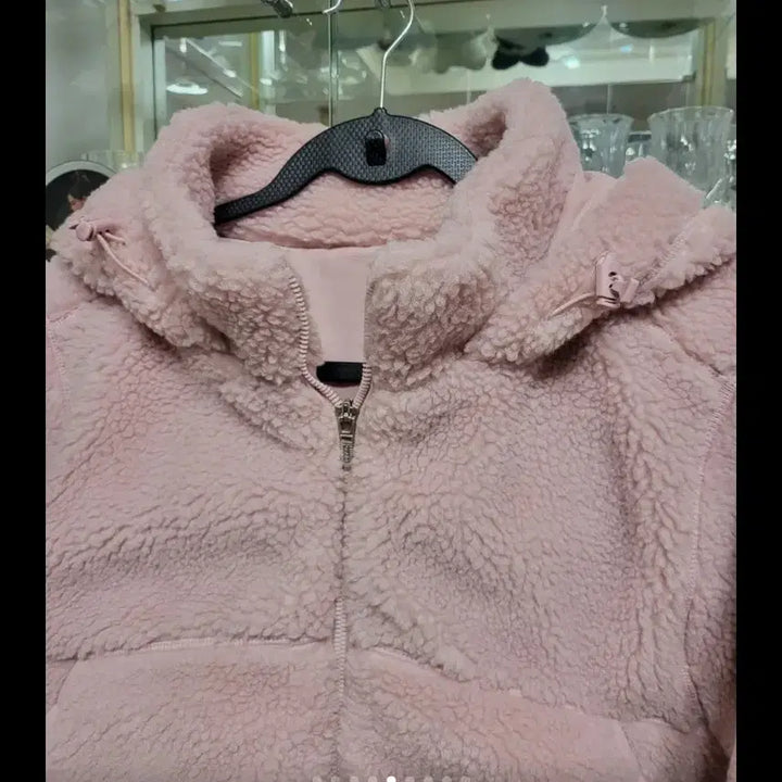 [BUNJANG] Pink Sherpa Hoodie Jacket / 핑크색 뽀글이 후드 집업 자켓
