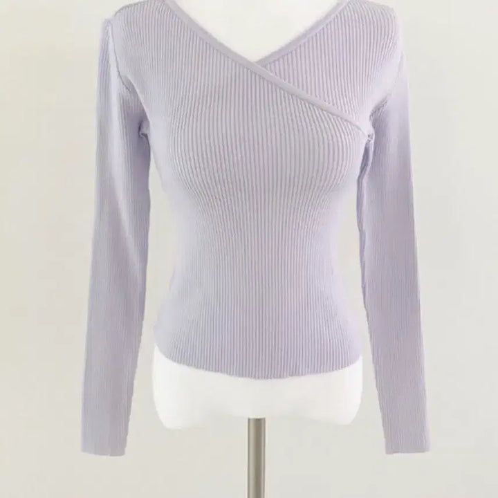 [BUNJANG] Pebit Lab Reversible Knit Top / 퍼빗 랩 니트 앞뒤착용 라일락