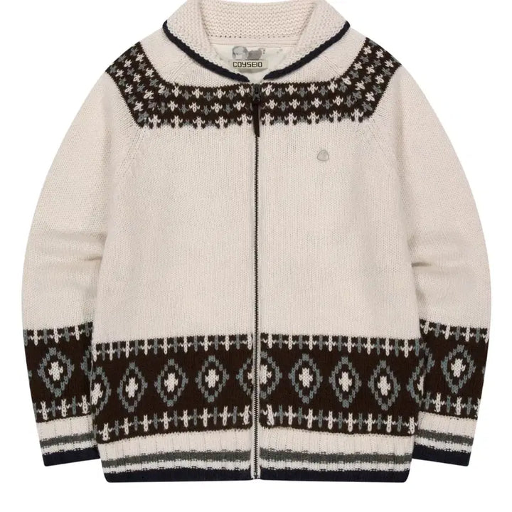 [BUNJANG] Koiseio Kowichan Knit Jacket Ivory / 코이세이오 코위찬 니트 자켓 아이보리