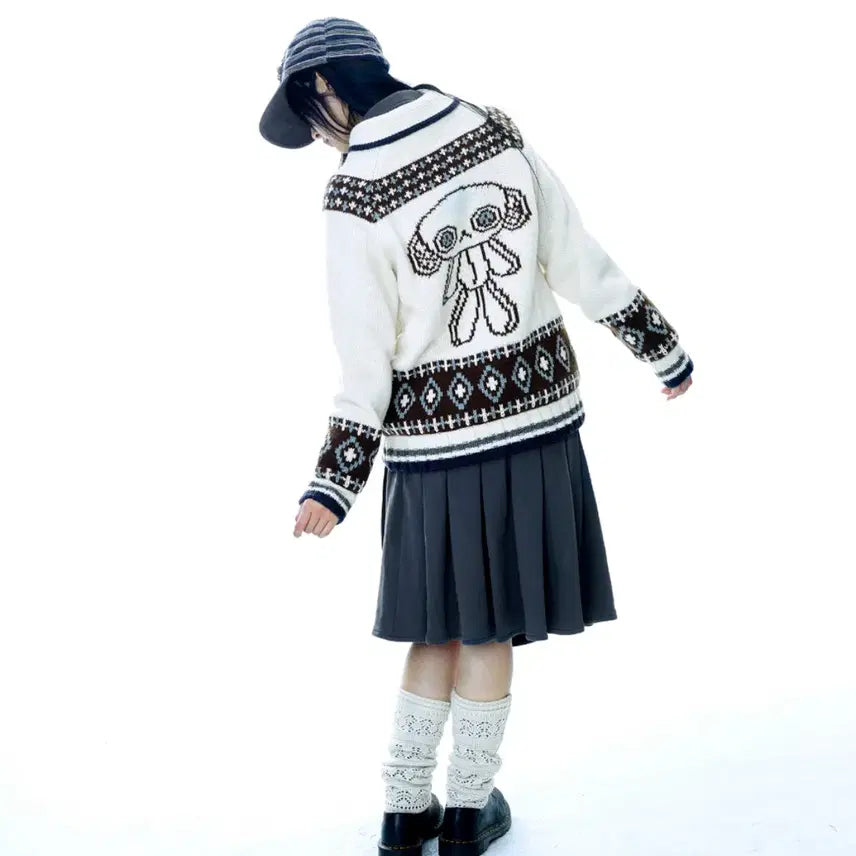 [BUNJANG] Koiseio Kowichan Knit Jacket Ivory / 코이세이오 코위찬 니트 자켓 아이보리