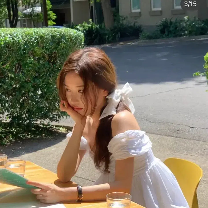 [BUNJANG] The Vanet Magnolia Off-Shoulder White Top Blouse / 더바넷 magnolia 매그놀리아 오프숄더 화이트 탑 나시 블라우스