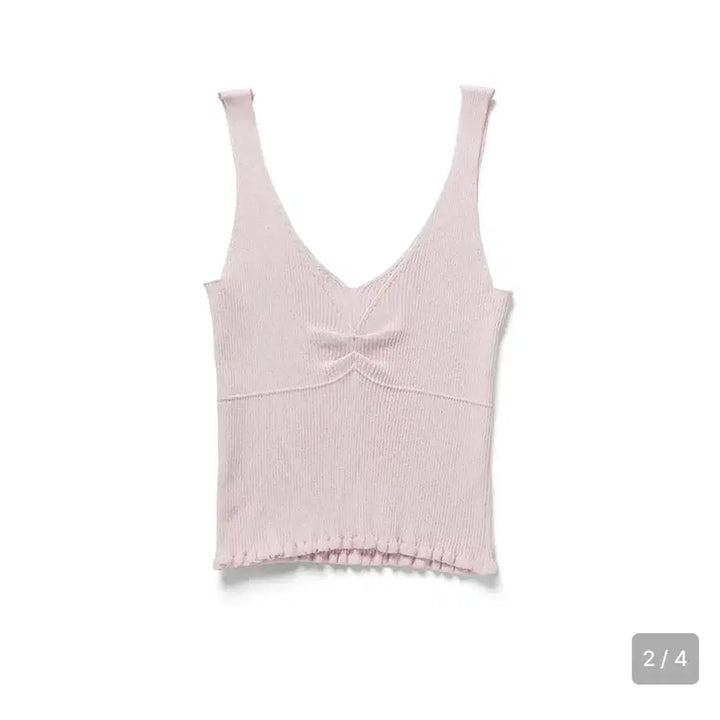 [BUNJANG] WeAreSome Lily Frill Sleeveless Knit Top / 위아썸 lily 릴리 프릴 슬리브리스 니트 핑크