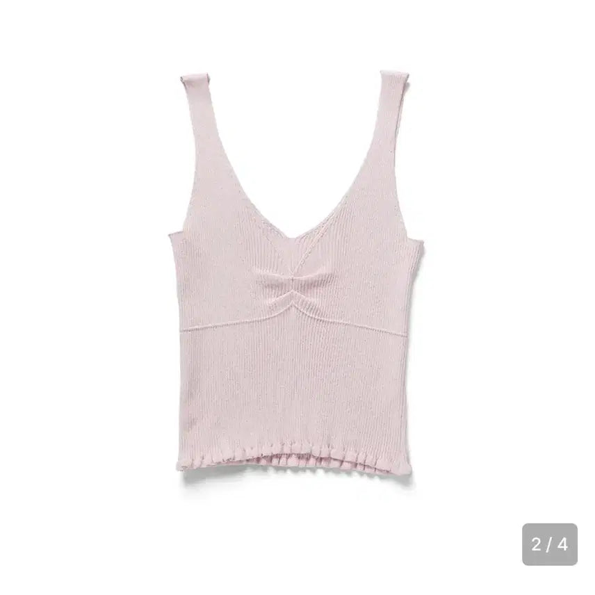 [BUNJANG] WeAreSome Lily Frill Sleeveless Knit Top / 위아썸 lily 릴리 프릴 슬리브리스 니트 핑크