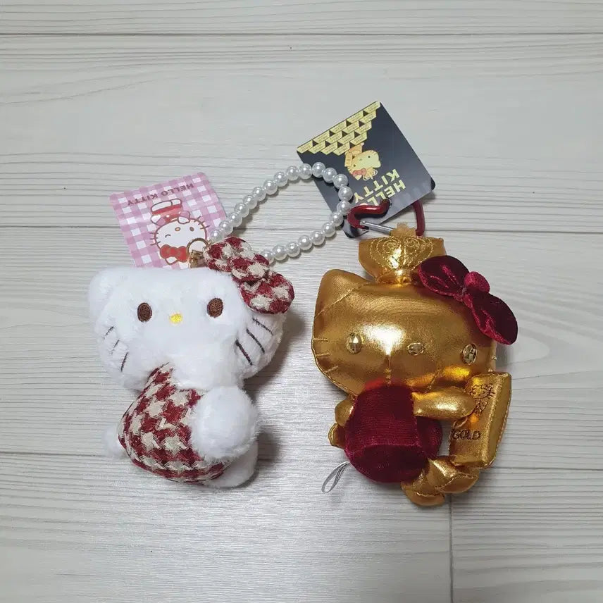 [BUNJANG] Hello Kitty Doll Keyring Set / 헬로키티 인형 키링 세트 (화이트/골드)