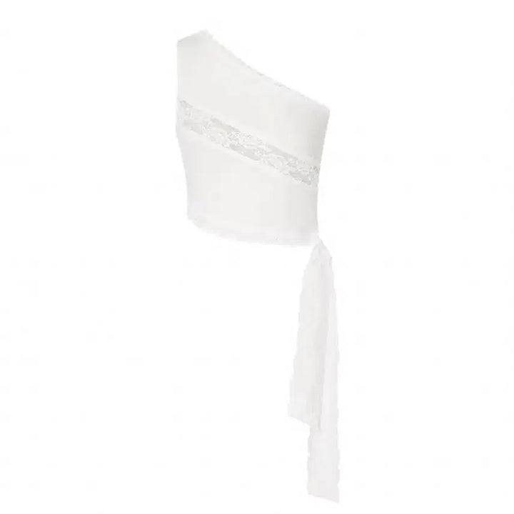 [BUNJANG] Too Much Taxes Lace One-Shoulder Top (S) - Worn by Winter / 투머치택스 레이스 원 오프숄더 탑 (S) 윈터 착용