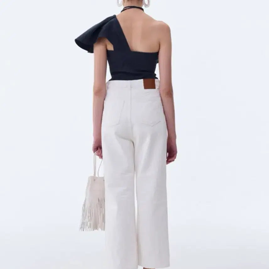 [BUNJANG] Recto One-Shoulder Blouse Top M Navy / 렉토 원숄더 블라우스탑