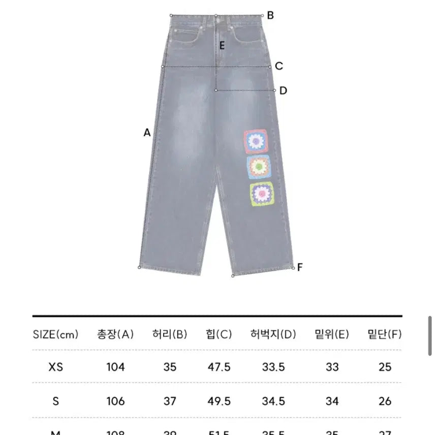 [BUNJANG] ROSSIROSI x GRAPHICUS Crocheted Jeans M / 로씨로씨x그래피커스 크로셰 청바지 M