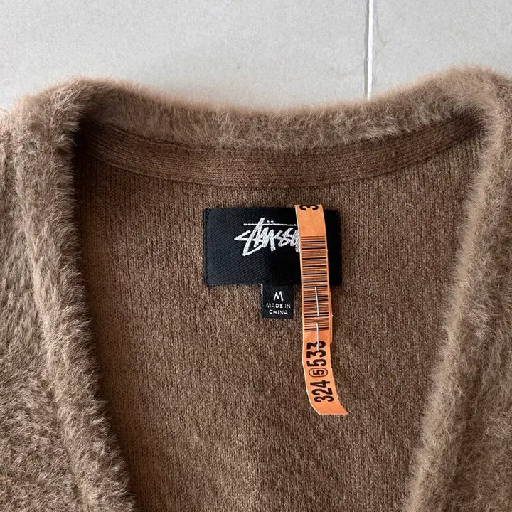 [BUNJANG] Stussy Shaggy Cardigan Taupe M / Stussy 스투시 샤기 (쉐기) 가디건 토프 M