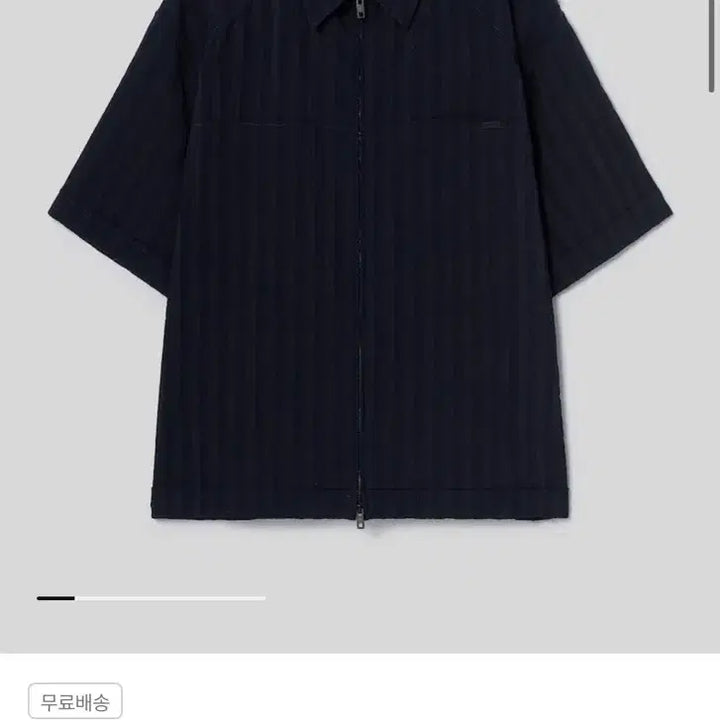 [BUNJANG] Juun.J High Ridge Wool Zip-Up Short Sleeve Shirt - Navy / 준지 하이 릿지 울 집업 숏슬리브 셔츠 - 네이비