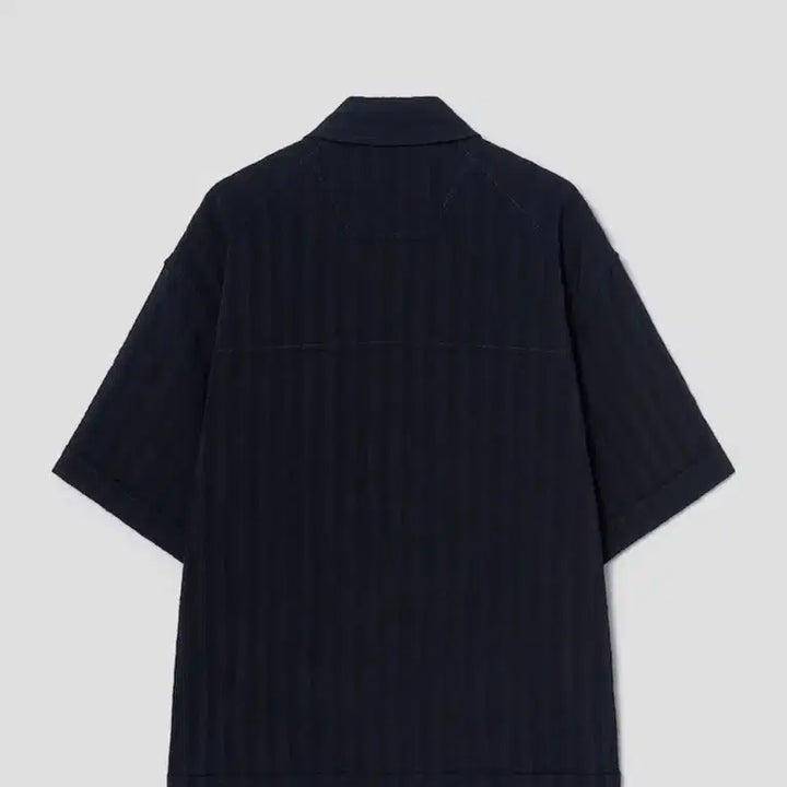 [BUNJANG] Juun.J High Ridge Wool Zip-Up Short Sleeve Shirt - Navy / 준지 하이 릿지 울 집업 숏슬리브 셔츠 - 네이비
