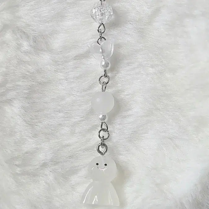 [BUNJANG] White Teru Teru Bozu Phone Keychain / 흰색 테루테루보즈 핸드폰 키링