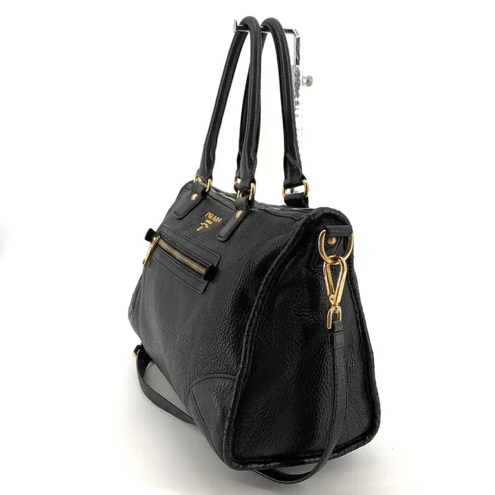 [BUNJANG] Prada Gold Hardware Moto Bag Black / 프라다 금장 모터백 블랙