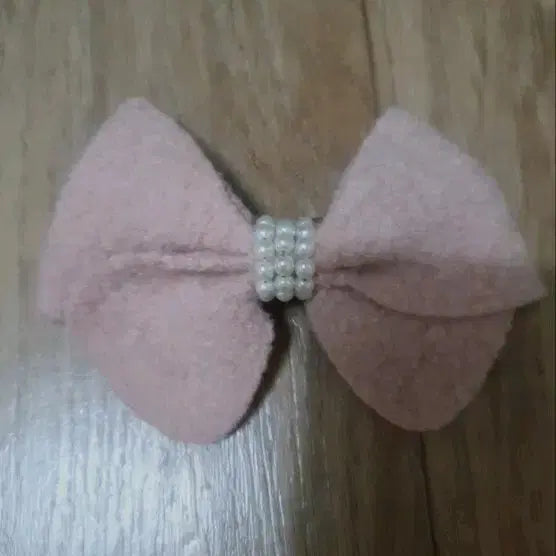 [SOLD OUT] 핑크 펠트 리본 머리핀
