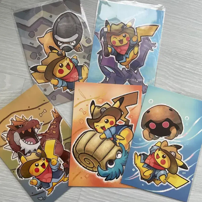[BUNJANG] Pokemon Fossil Museum Excavation Pikachu Postcard Set / 포켓몬 화석 박물관 발굴피카츄 엽서