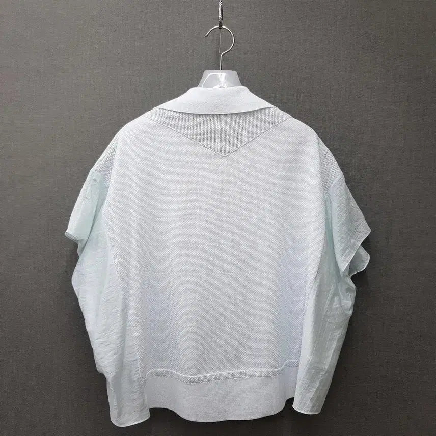 [BUNJANG] SJSJ Textured Block Johnny Collar Knit Top / 한섬 SJSJ 2024 텍스처 블록 조니 칼라 니트 F사이즈