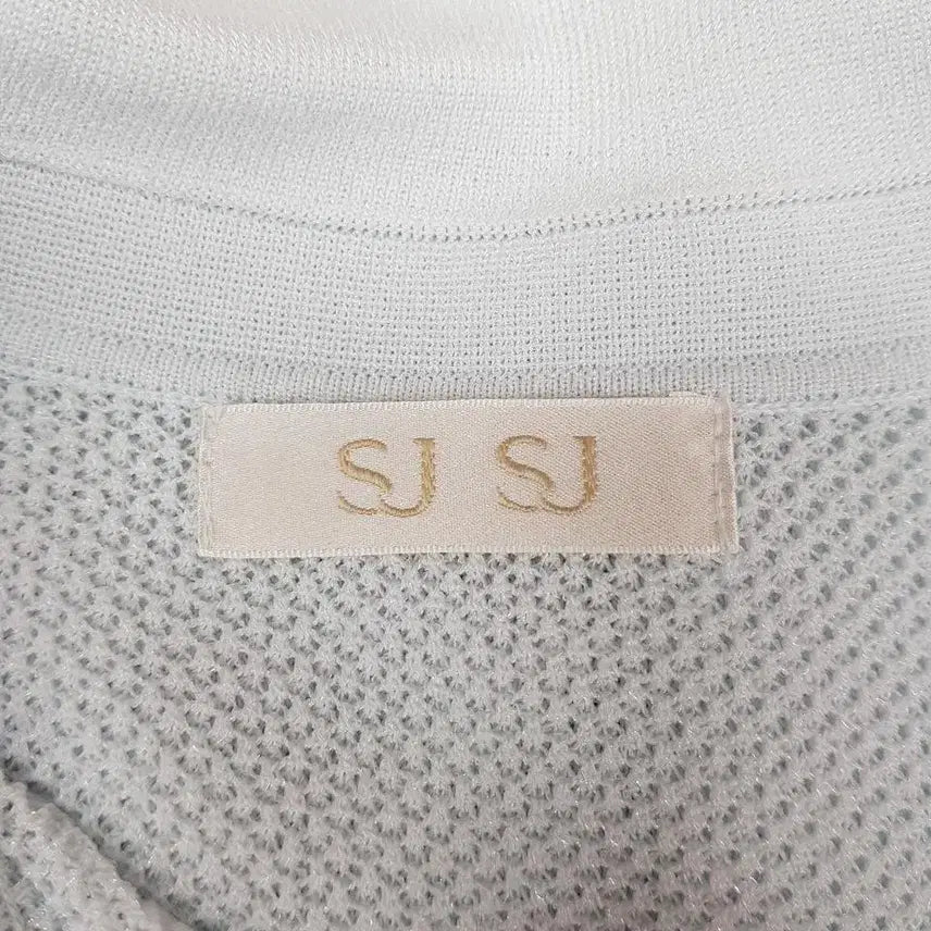 [BUNJANG] SJSJ Textured Block Johnny Collar Knit Top / 한섬 SJSJ 2024 텍스처 블록 조니 칼라 니트 F사이즈