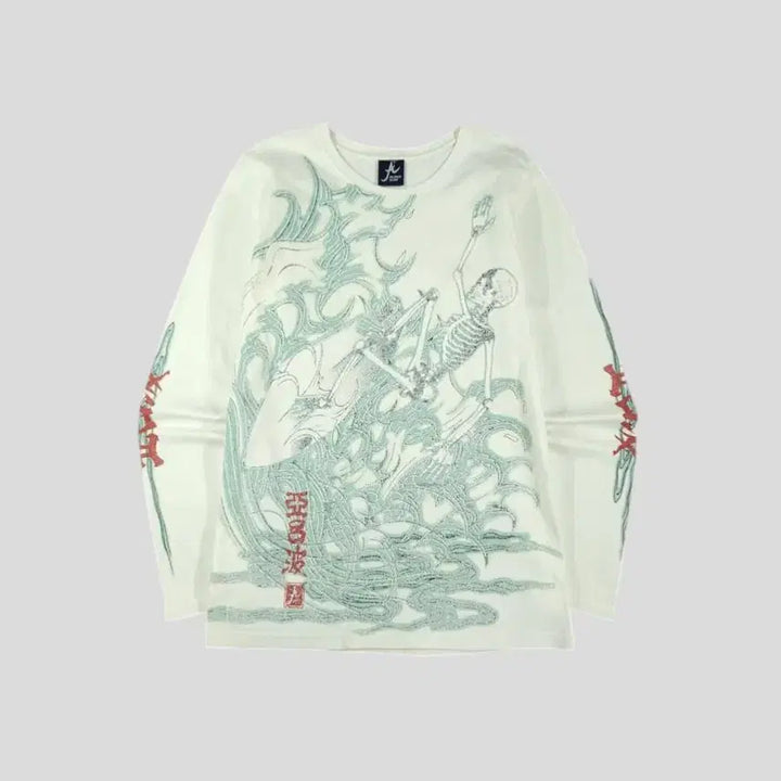 [BUNJANG] ALOHA SURF White Light Green Red Skull Surfer Shirt / 아디다스 골프 00s 블랙 네온형광 로고 라이닝 이너메쉬 리플렉티브 체스