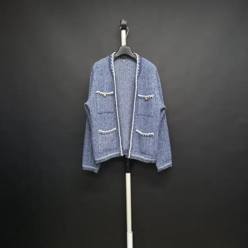 [BUNJANG] G-Cut Tweed Cardigan Jacket (F) / 새 지컷 춘추 겨울간절기 트위드직조 가디건자켓 F 44-77