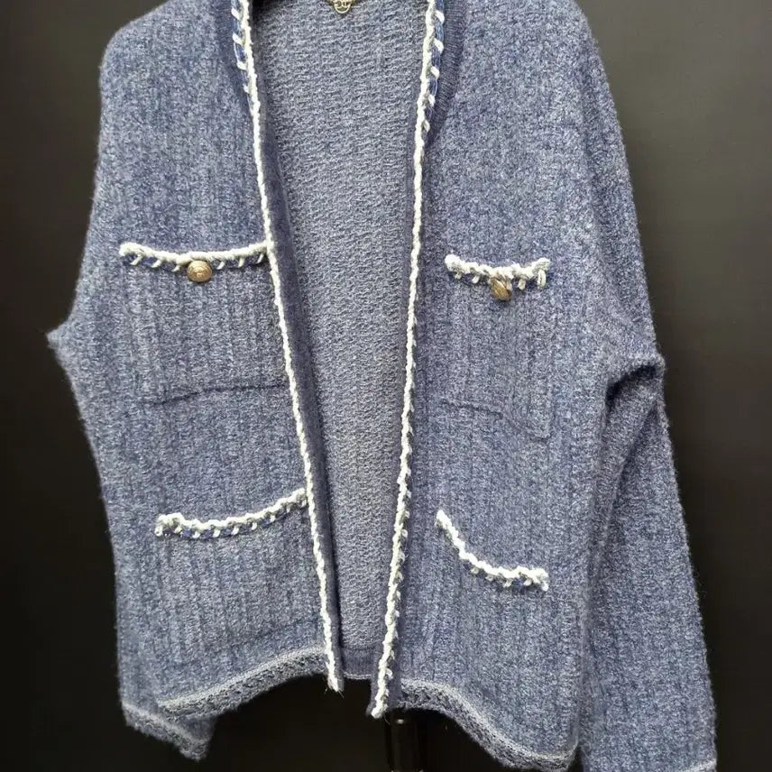[BUNJANG] G-Cut Tweed Cardigan Jacket (F) / 새 지컷 춘추 겨울간절기 트위드직조 가디건자켓 F 44-77