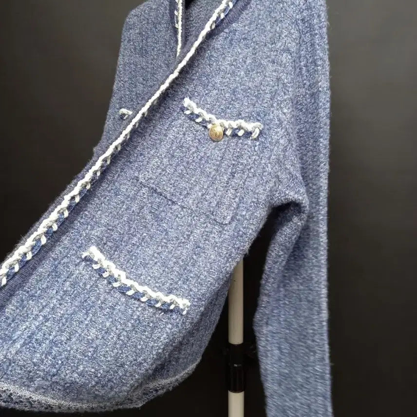 [BUNJANG] G-Cut Tweed Cardigan Jacket (F) / 새 지컷 춘추 겨울간절기 트위드직조 가디건자켓 F 44-77