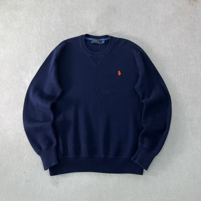 [BUNJANG] Polo Ralph Lauren Cotton Navy Knit Sweater / 95 폴로랄프로렌 코튼 네이비 니트