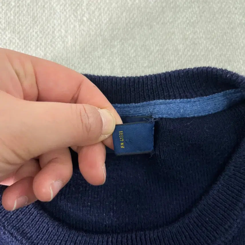 [BUNJANG] Polo Ralph Lauren Cotton Navy Knit Sweater / 95 폴로랄프로렌 코튼 네이비 니트