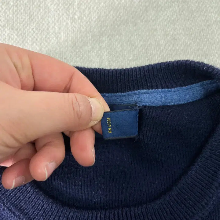 [BUNJANG] Polo Ralph Lauren Cotton Navy Knit Sweater / 95 폴로랄프로렌 코튼 네이비 니트