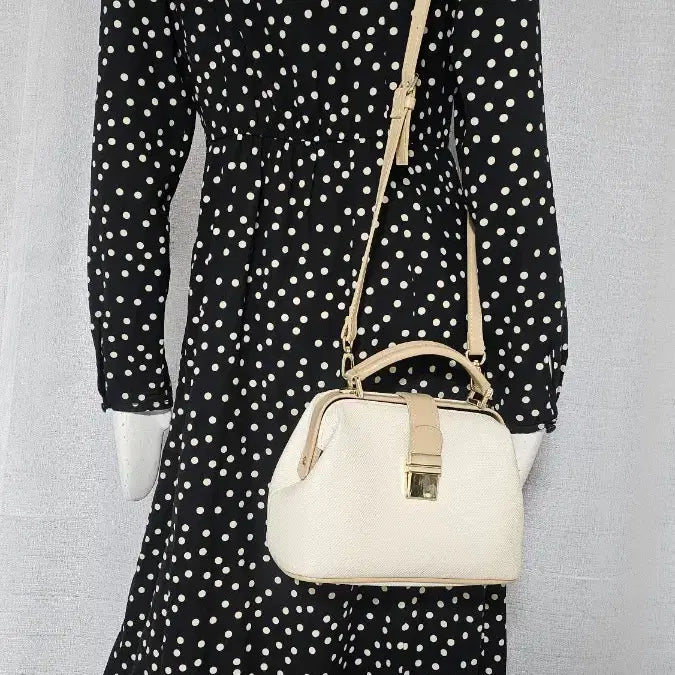 [BUNJANG] 8 Seconds Black Polka Dot Banded Dress / 8세컨즈 옆자크 뒤 밴드 검정 땡땡이