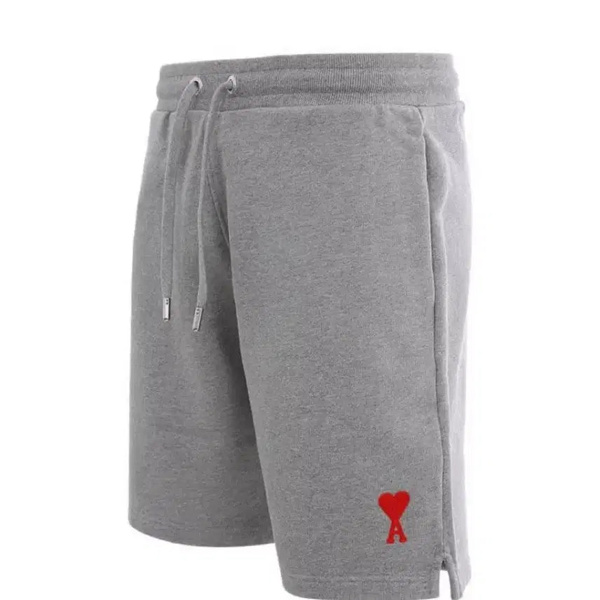 [BUNJANG] AMI Heart Logo Shorts (Grey/Black) / NAP33<정품큐알인증>아미 하트 로고 반바지 그레이/블랙