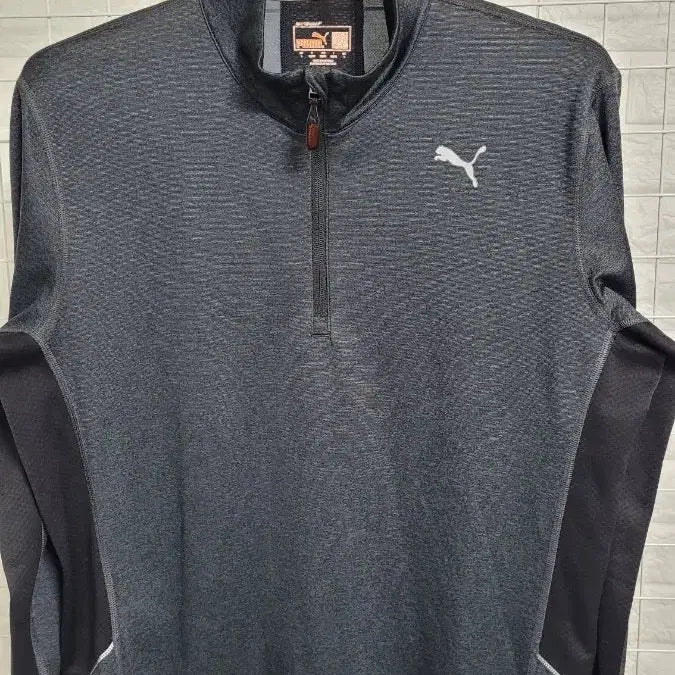 [BUNJANG] Puma Charcoal Grey x Black Cooling Functional Spandex Running Half-Zip Jacket (L) / [L]PUMA퓨마 차콜그레이x블랙 쿨링 기능성스판덱스 러닝 반집업자켓 L