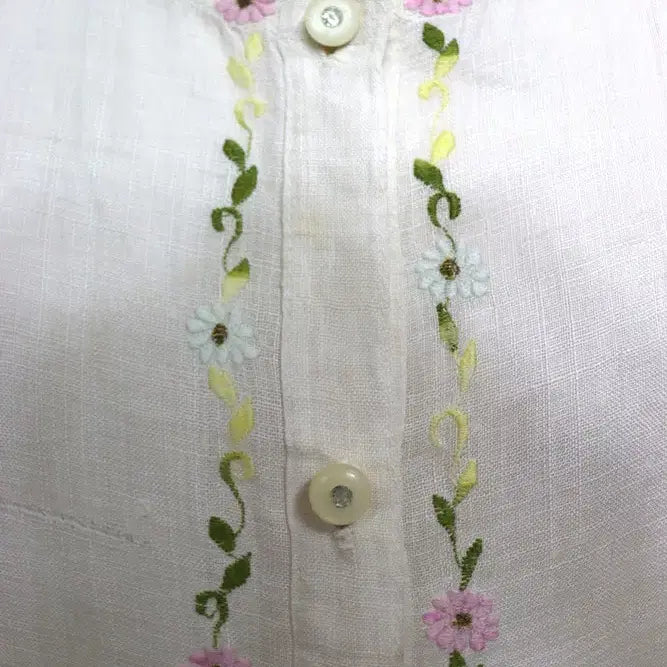 [BUNJANG] Z956 Embroidered Ramie Shirt (Women&