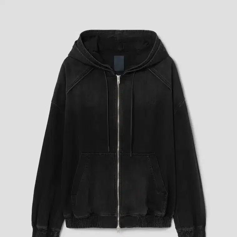 [BUNJANG] Juun.J Denim Double Layered Hooded Zip-up - Ash / 준지 데님 더블 레이어드 후드 집업 - 애쉬