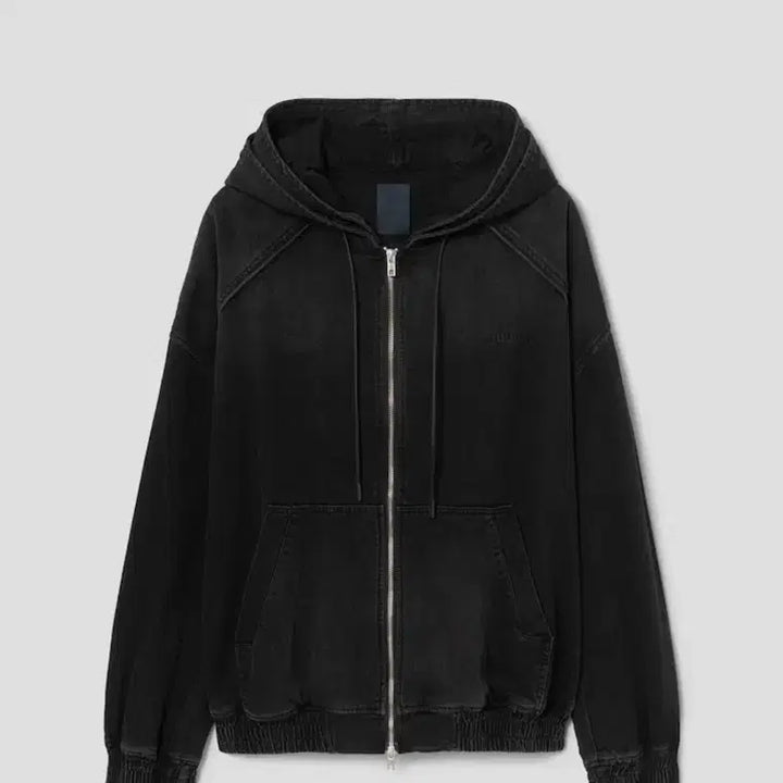[BUNJANG] Juun.J Denim Double Layered Hooded Zip-up - Ash / 준지 데님 더블 레이어드 후드 집업 - 애쉬