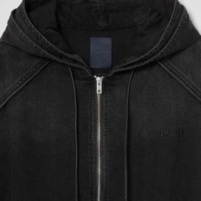 [BUNJANG] Juun.J Denim Double Layered Hooded Zip-up - Ash / 준지 데님 더블 레이어드 후드 집업 - 애쉬