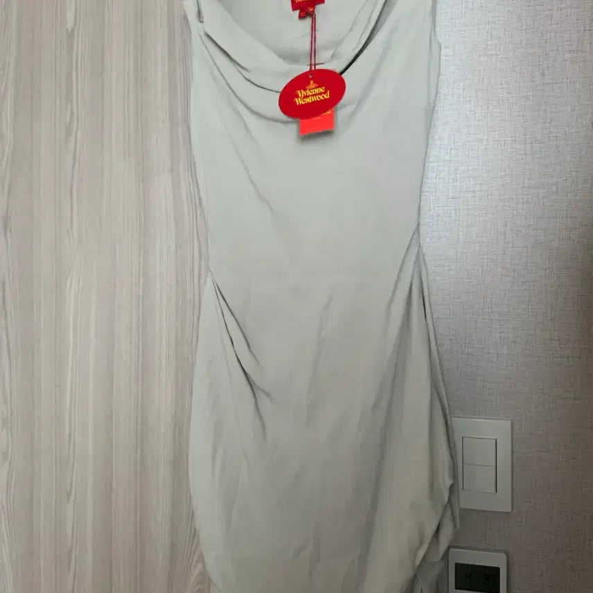 [BUNJANG] Vivienne Westwood Drape Dress - Light Gray - Size 38 / 비비안웨스트우드 여성 연그레이 드레이프 드레스 38