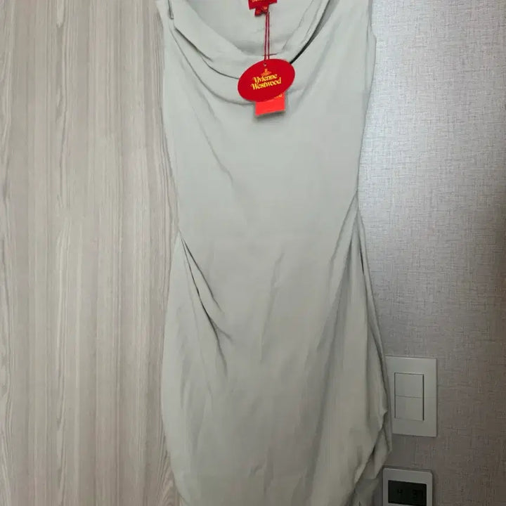 [BUNJANG] Vivienne Westwood Drape Dress - Light Gray - Size 38 / 비비안웨스트우드 여성 연그레이 드레이프 드레스 38