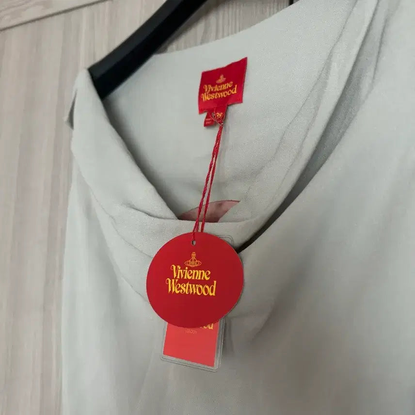 [BUNJANG] Vivienne Westwood Drape Dress - Light Gray - Size 38 / 비비안웨스트우드 여성 연그레이 드레이프 드레스 38