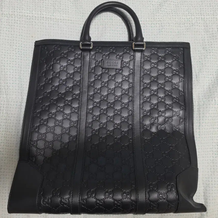 [BUNJANG] Gucci Sima Leather Black Tote Bag / 구찌 시마 레더 블랙 토트백