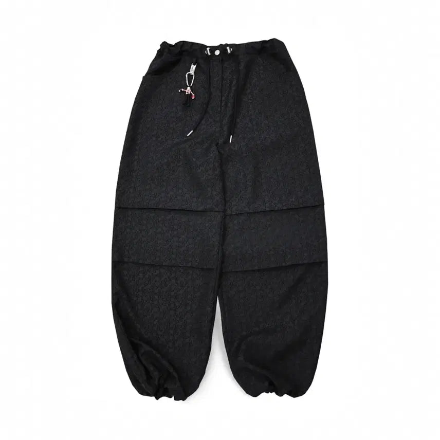 [BUNJANG] Siwol 107 Flower Parachute Pants - Black / 시월107 플라워 파라슈트 팬츠 블랙