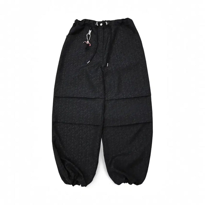 [BUNJANG] Siwol 107 Flower Parachute Pants - Black / 시월107 플라워 파라슈트 팬츠 블랙