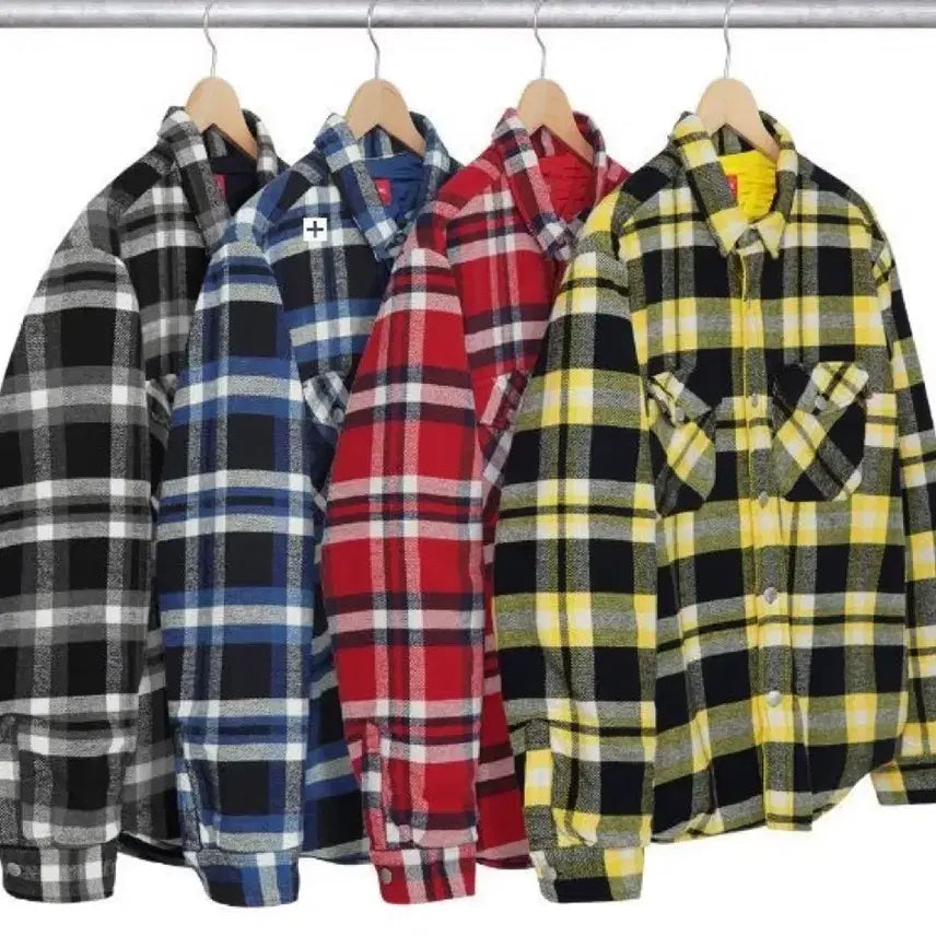 [BUNJANG] Supreme 17FW Quilted Arc Logo Flannel Shirt Red / [L] 슈프림 17FW 퀄티드 아크로고 플란넬 셔츠 레드