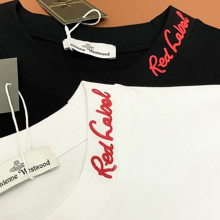 [BUNJANG] Vivienne Westwood Small Logo Embroidered T-shirt / 비비안 웨스트우드  반발티  블랙  화이트  스몰로고 자수  여름