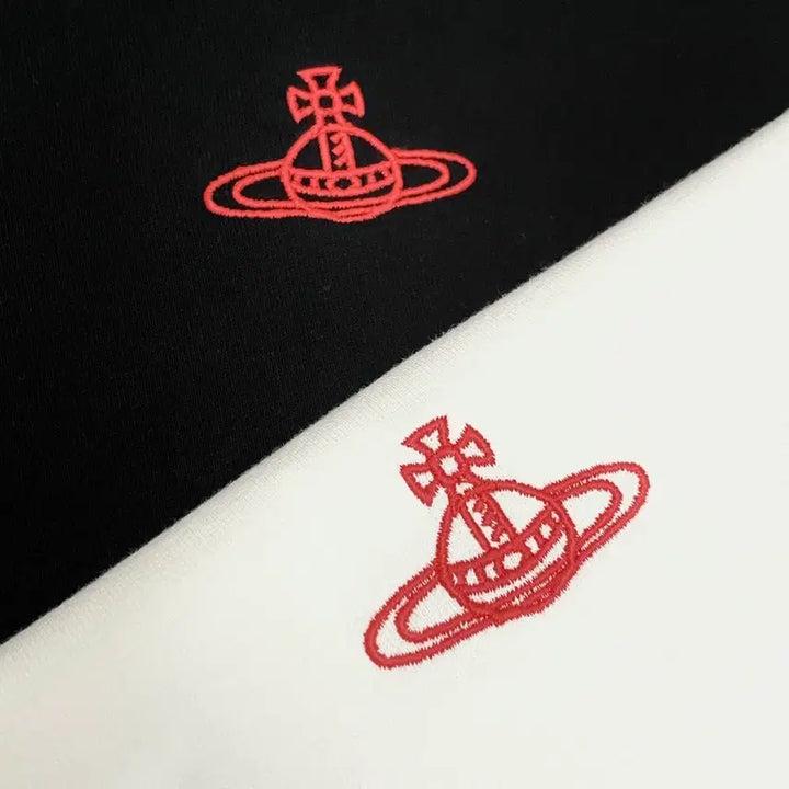 [BUNJANG] Vivienne Westwood Small Logo Embroidered T-shirt / 비비안 웨스트우드  반발티  블랙  화이트  스몰로고 자수  여름