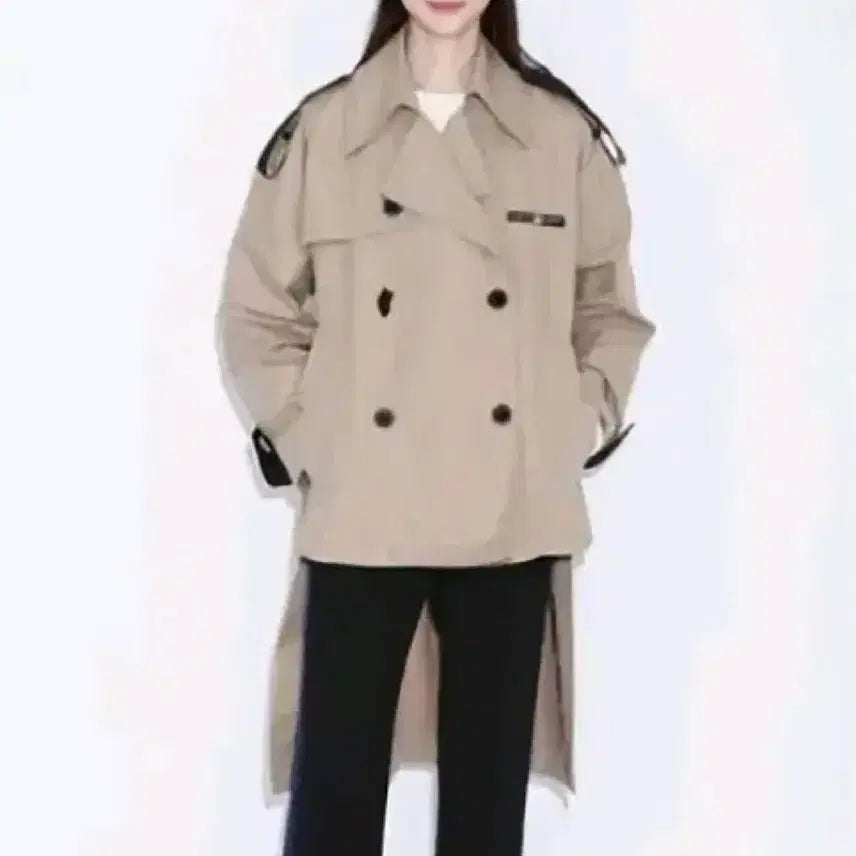 [BUNJANG] Lucky Chouette Asymmetric Trench Coat / 새상품 럭키슈에뜨 언발란스 트렌치