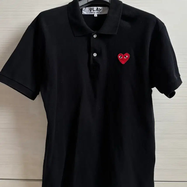 [BUNJANG] Comme des Garcons Play Black Polo Shirt (L) / 꼼데가르송 플레이 블랙 반팔 카라티 (L)