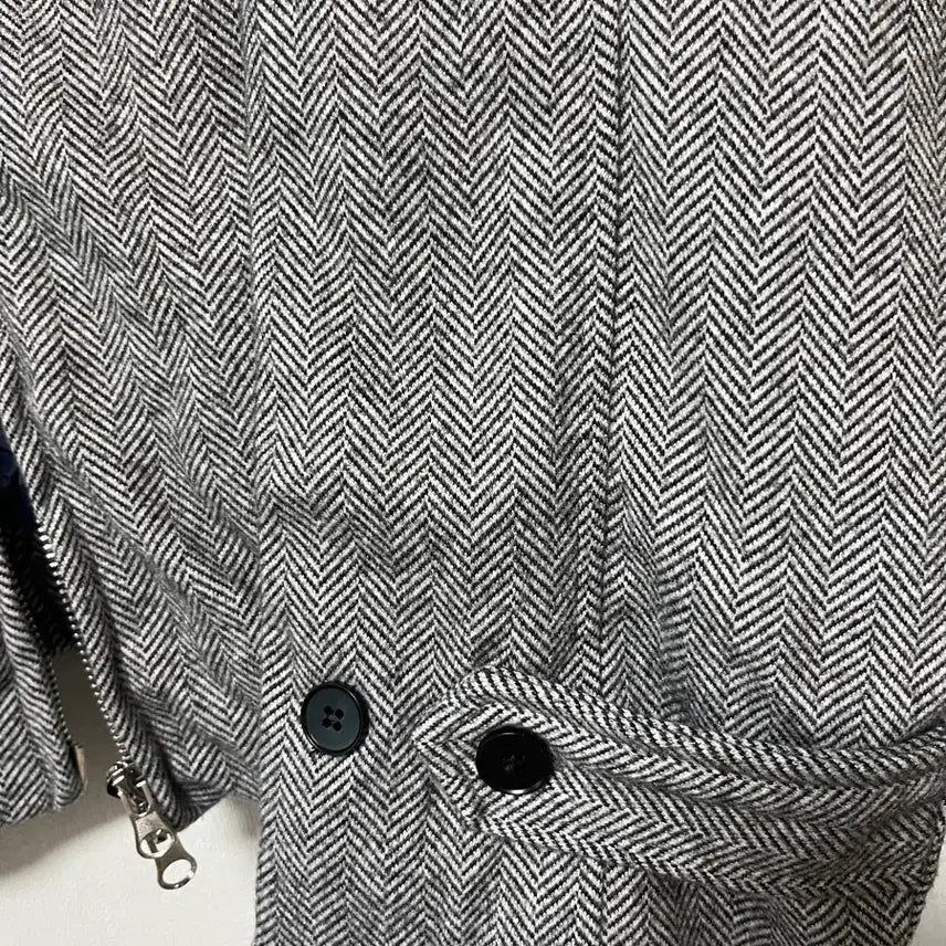 [BUNJANG] Herringbone Quilted Short Jacket - Grey Bomber Jumper / 헤링본 누빔 숏자켓 회색 봄버 점퍼