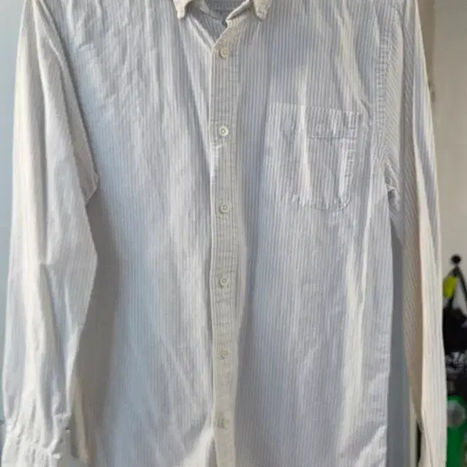 [BUNJANG] Giordano Cotton Striped Shirt / (100) 지오다노 코튼 스트라이프 셔츠
